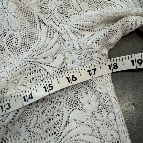 Vintage Y2K Express Lace Microsheer Mock Neck Longsleeve Women's Medium Blouse - Picture 5 of 6